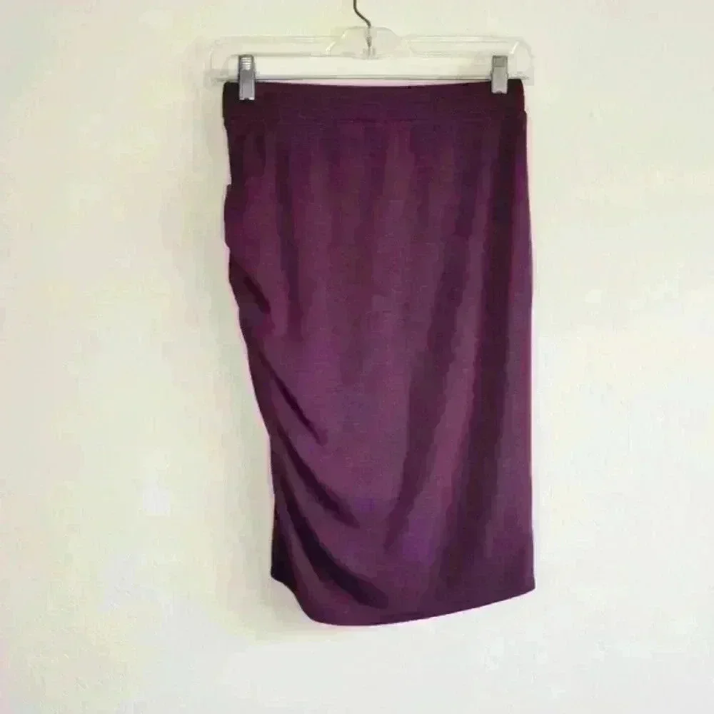 Wilfred free burgundy jersey side ruched pencil skirt small
